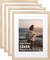 12x16 Picture Frame Natural, Solid Wood Frames with Acrylic Plexiglass for Pictures 11x14/9x12 with Mat or 12x16 without Mat,Wall Display Photo Frame Set of 4